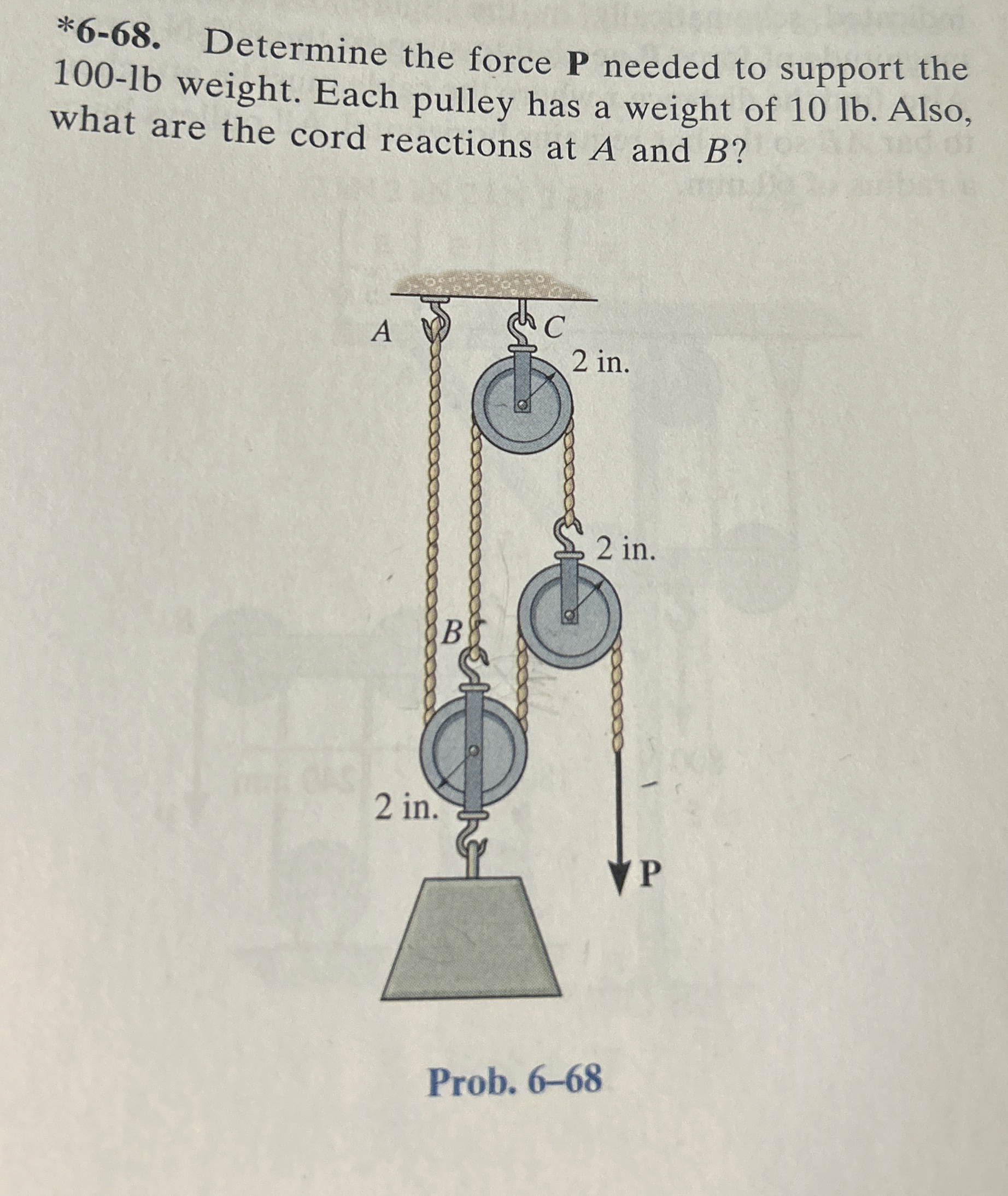 * 6 - 6 8 . Determine the force P needed to