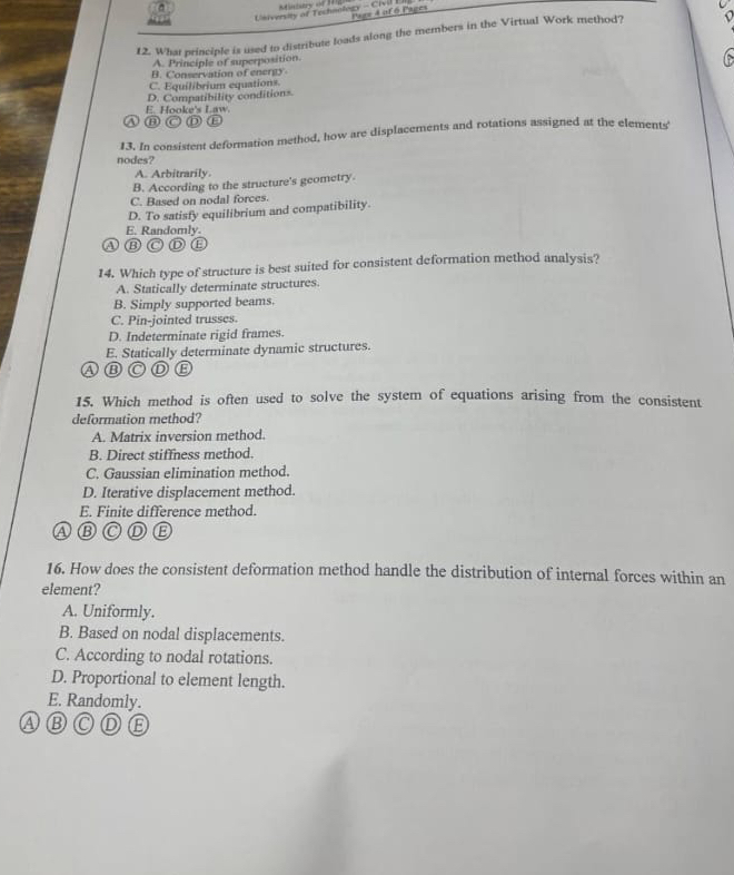 What principle is used to distribute loads atong