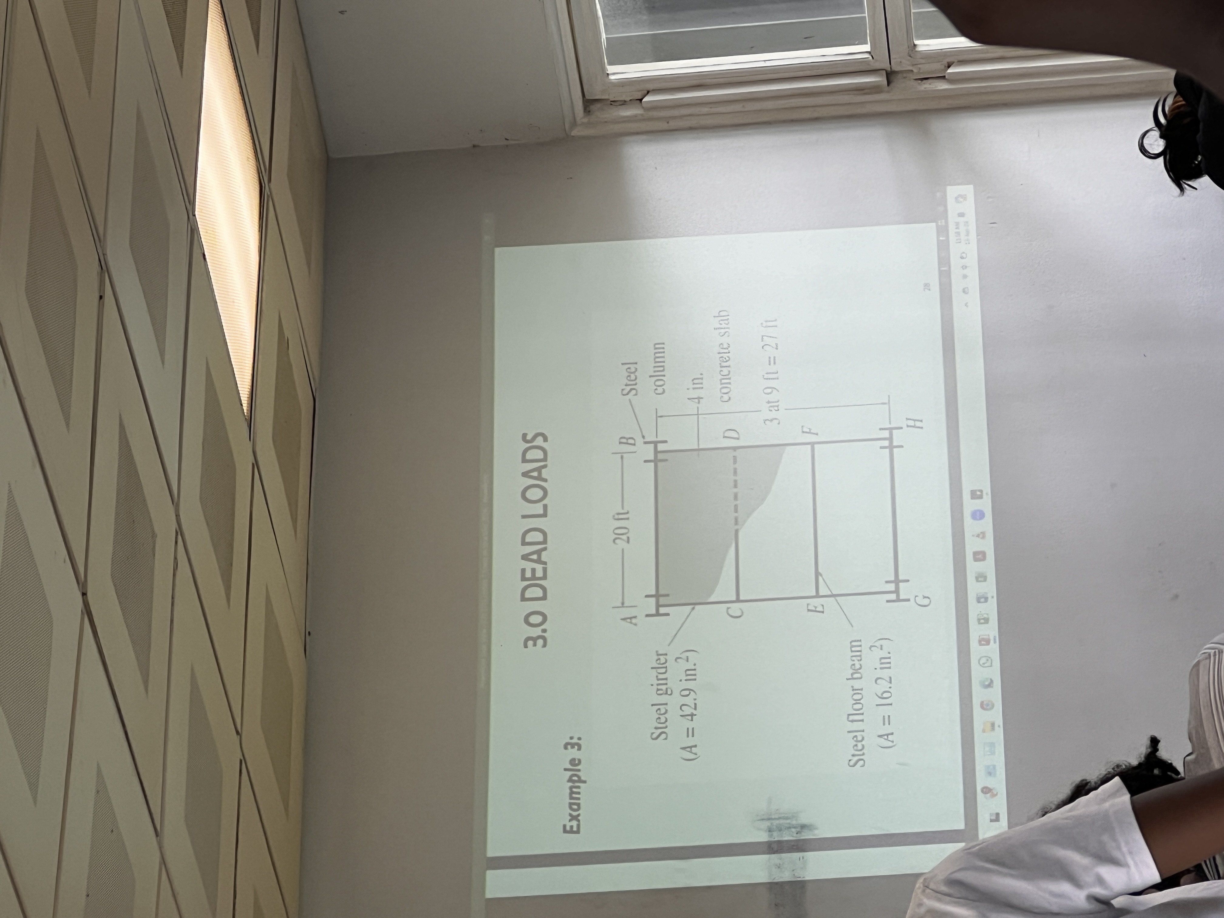 3 . 0 DEAD LOADS Example 3 : The roof system of