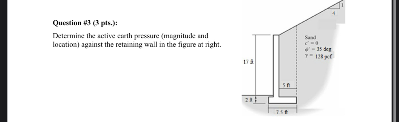 Question # 3 ( 3 pts . ) : Determine the active