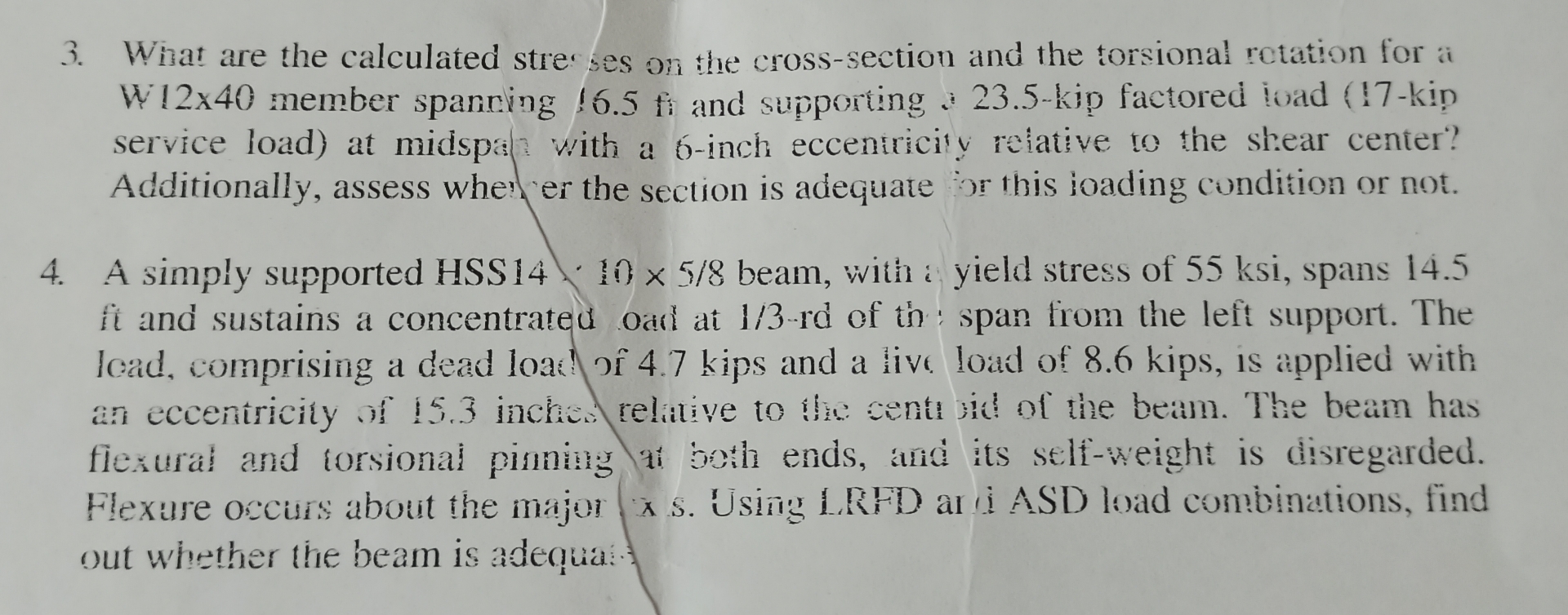 What are the calculated stre ses on the cross -