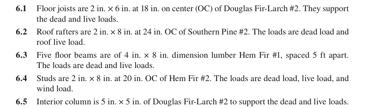 6 . 1 Floor joists are 2 in . 6 in . at 1 8 in .