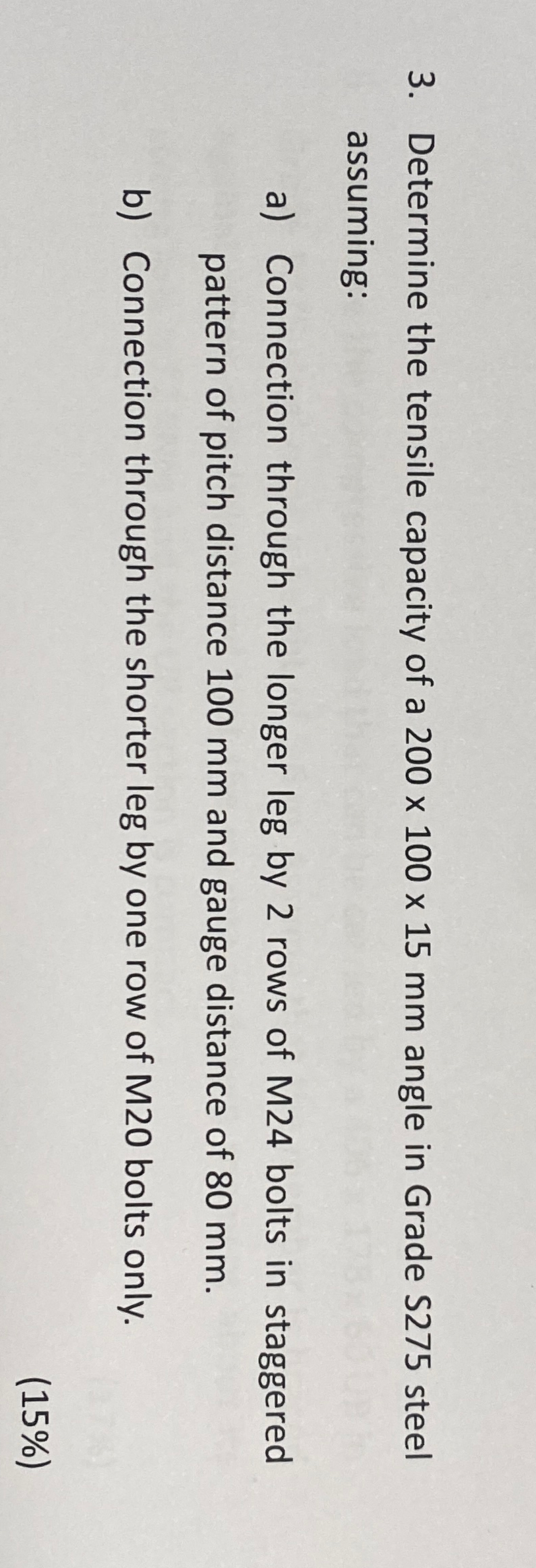 Determine the tensile capacity of a 2 0 0 1 0 0 1