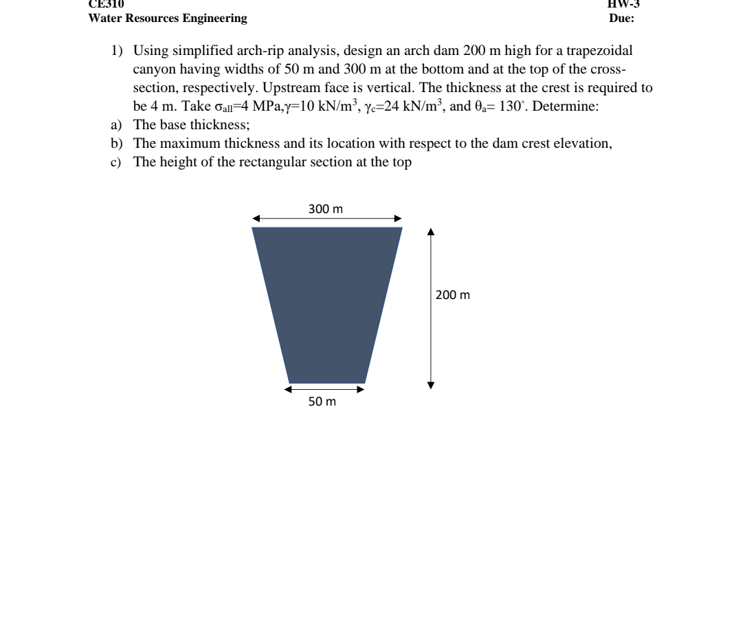 Water Resources Engineering Due: please solve