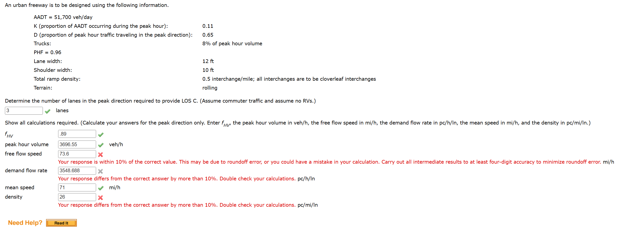 Please I need the Free flow speed, Demand Flow