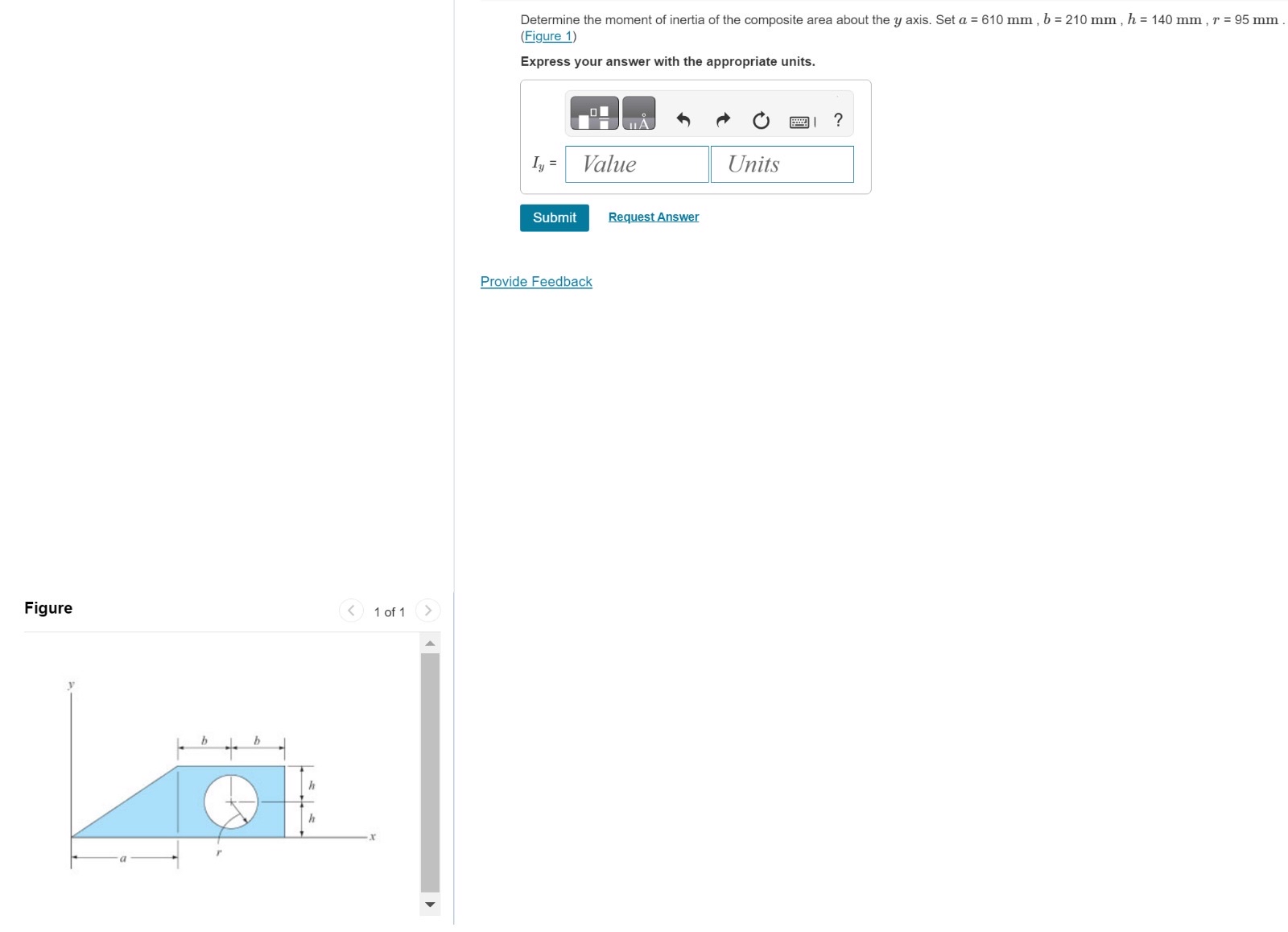 Determine the moment of inertia of the composite
