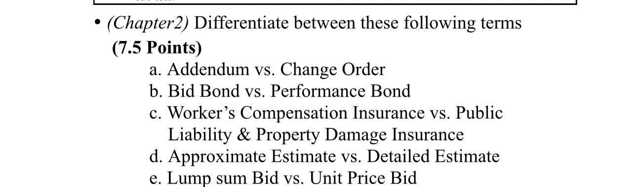 ( Chapter 2 ) Differentiate between these