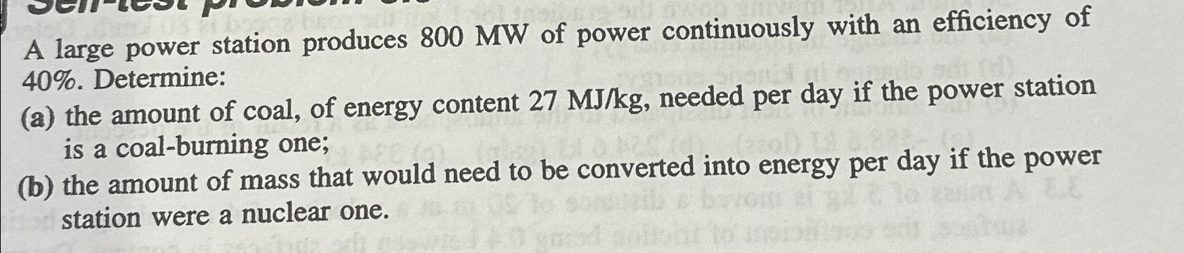 A large power station produces 8 0 0 M W of power