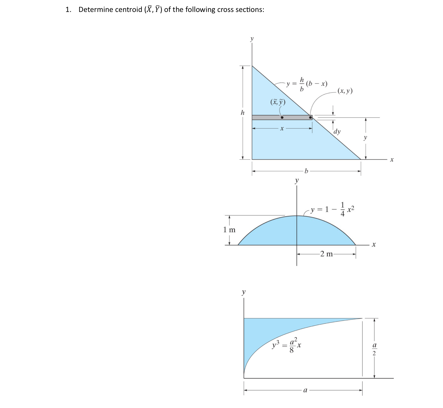 Determine centroid ( x b a r ( y b a r ) ) of the