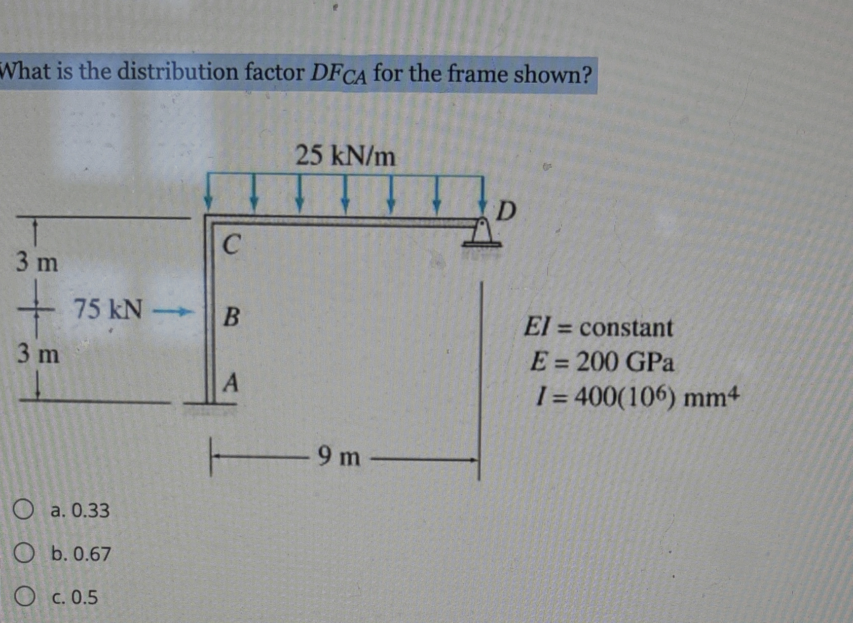 What is the distribution factor D F C A for the