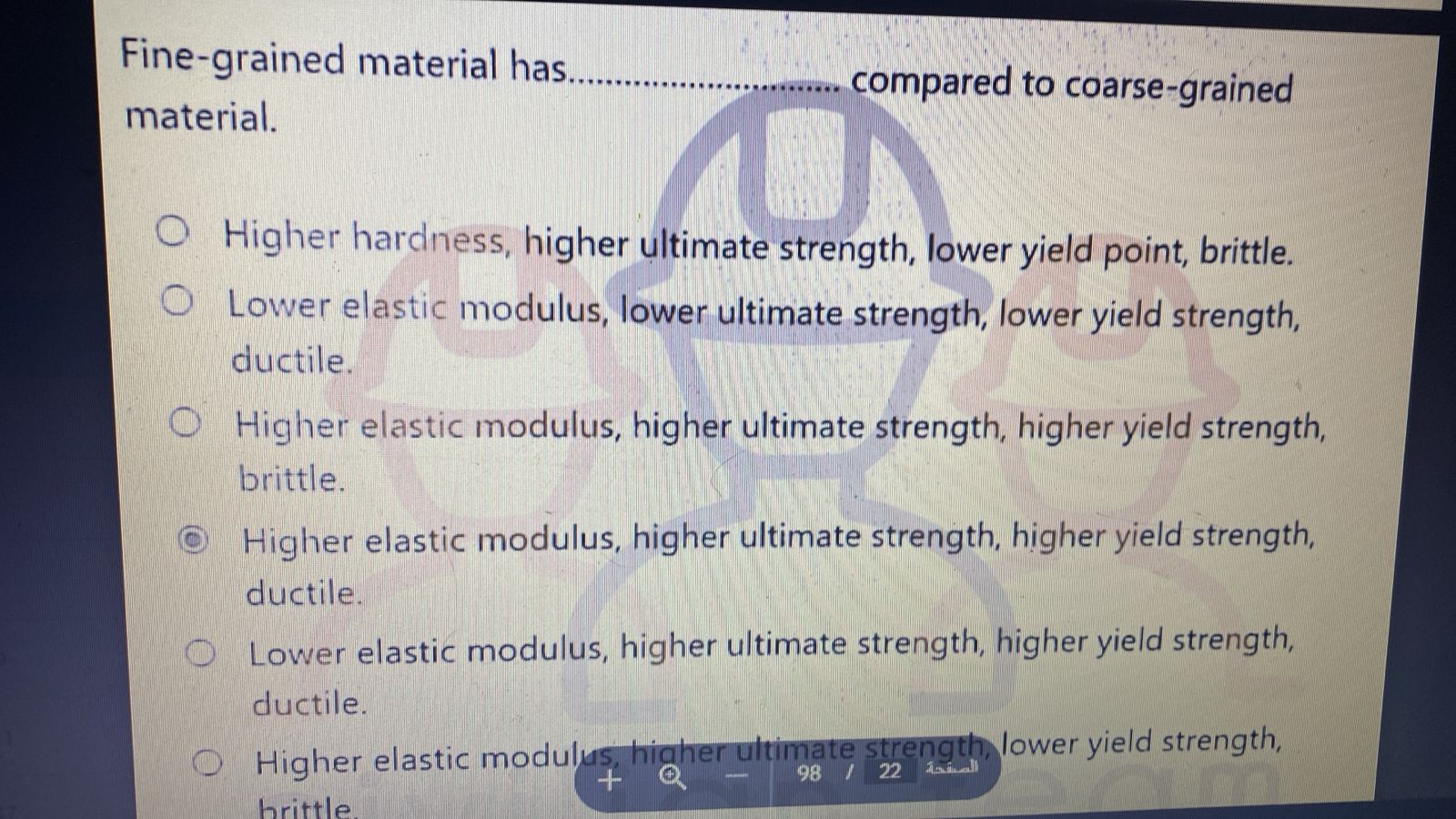 Fine - grained material has material. compared to