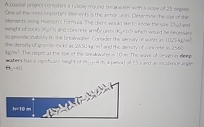 A coastal project considers a rubble - mound