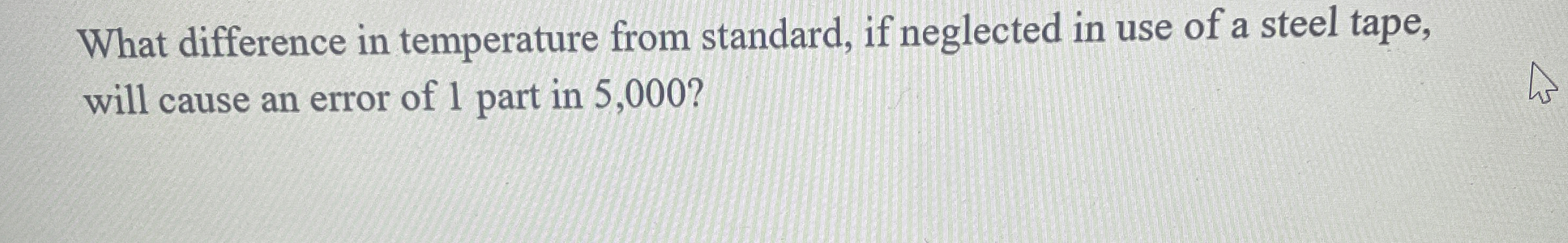 What difference in temperature from standard, if