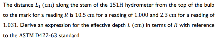The distance L 1 ( c m ) along the stem of the 1