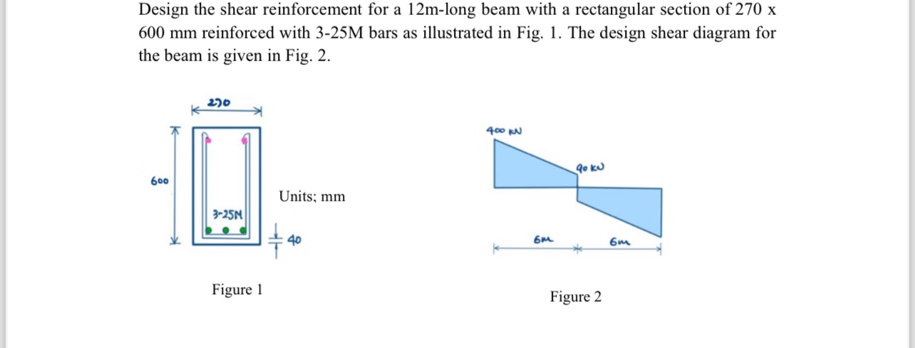 Design the shear reinforcement for a 1 2 m - long
