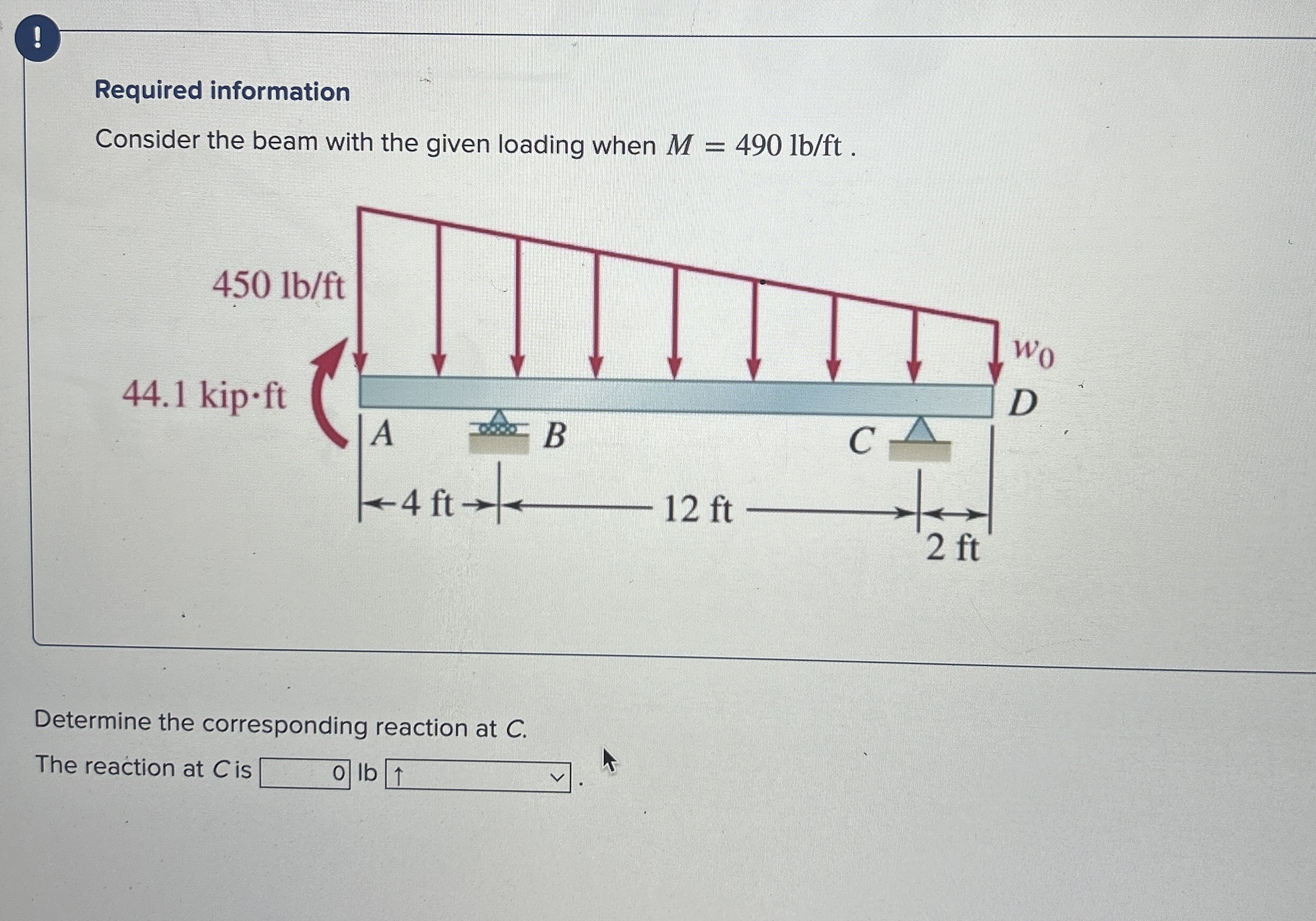 ! Required information Consider the beam with the