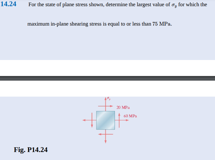 1 4 . 2 4 For the state of plane stress shown,