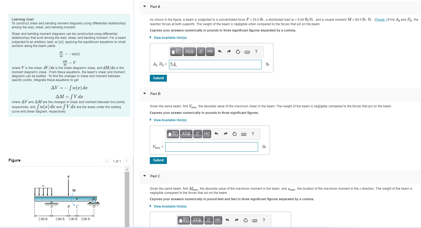 Part A As shown in the figure, a beam is