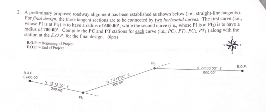 A preliminary proposed roadway alignment has been