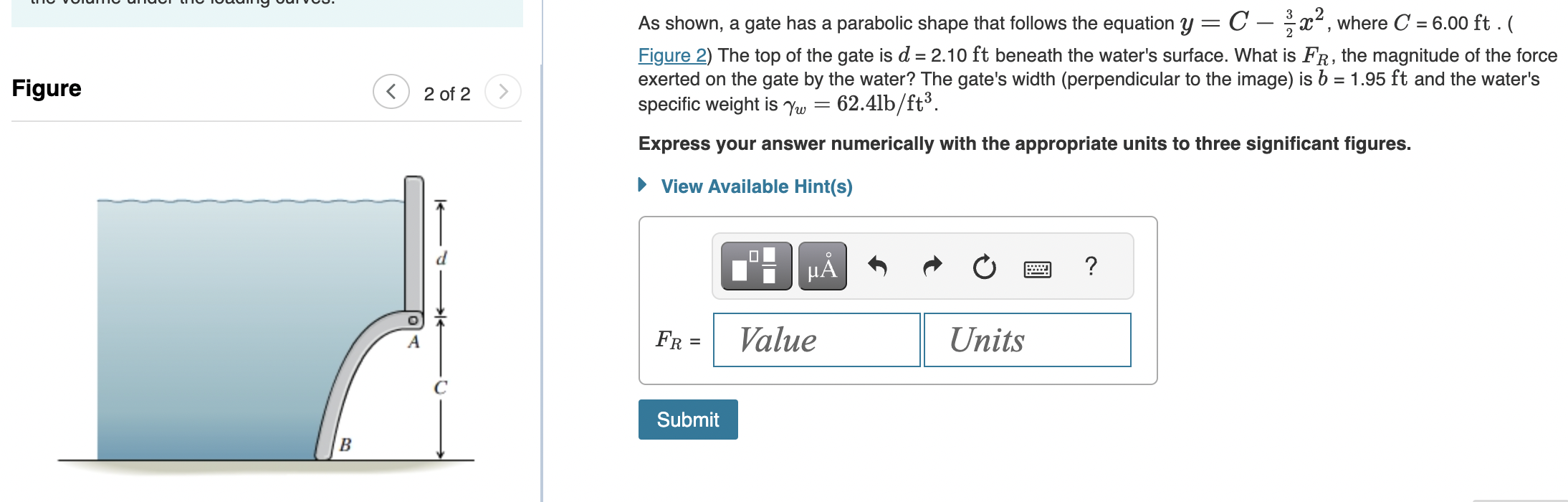 As shown, a gate has a parabolic shape that