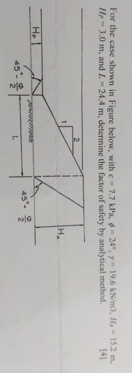 For the case shown in Figure below, with c = 7 .