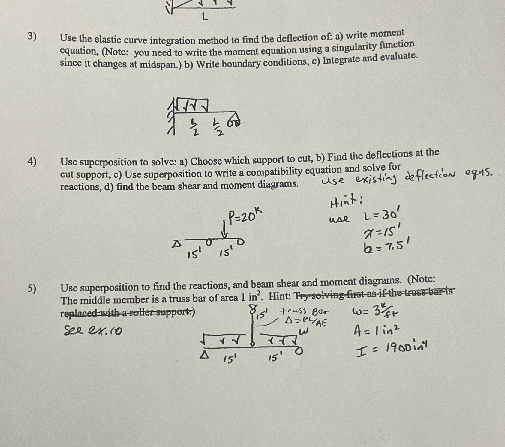 Use the elastic curve integration method to find
