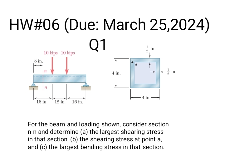 HW# 0 6 ( Due: March 2 5 , 2 0 2 4 ) For the beam