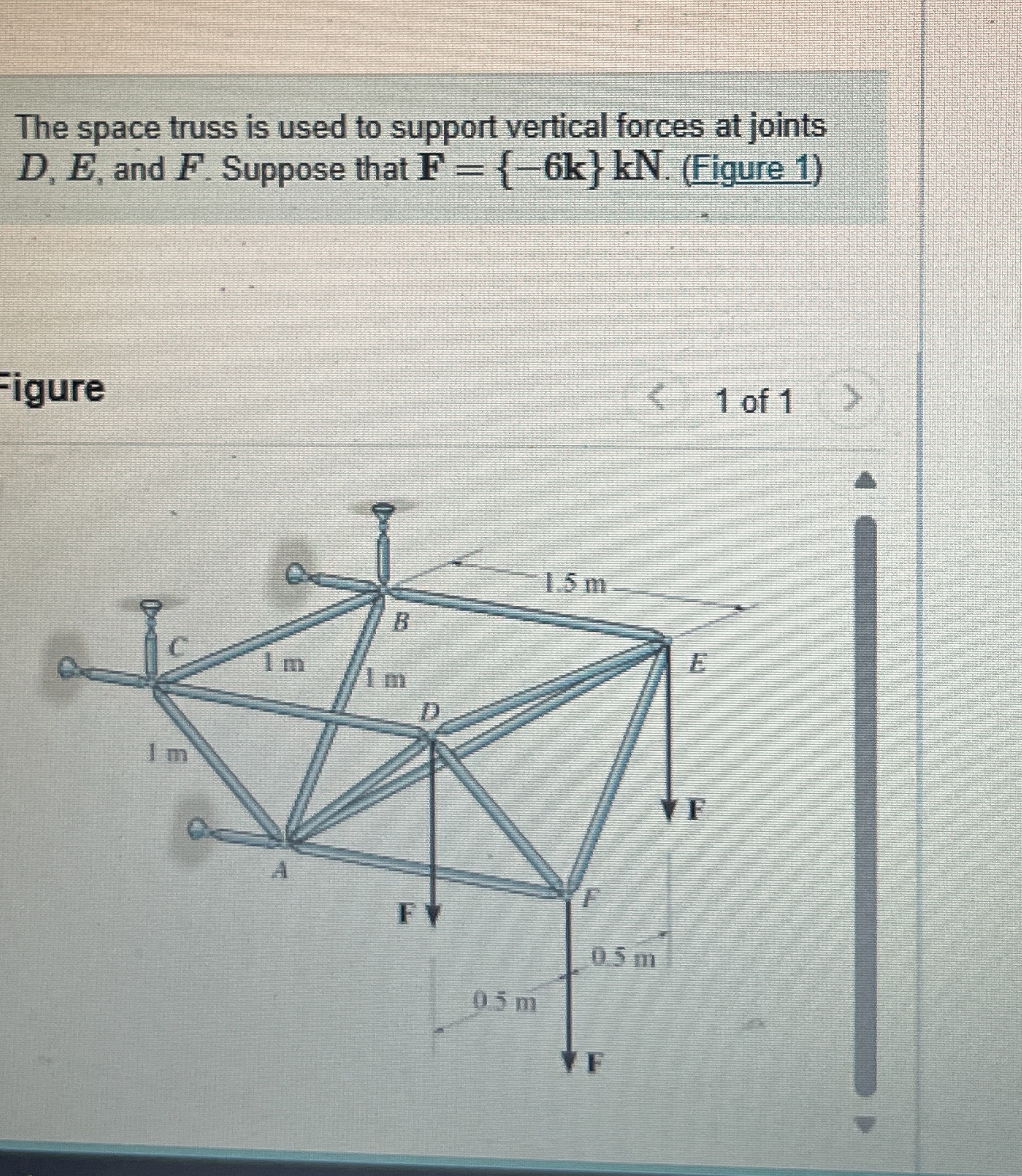 The space truss is used to support vertical