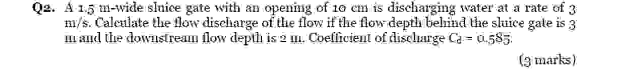 Q 2 . A . 5 m - wide sinice gate with an opening