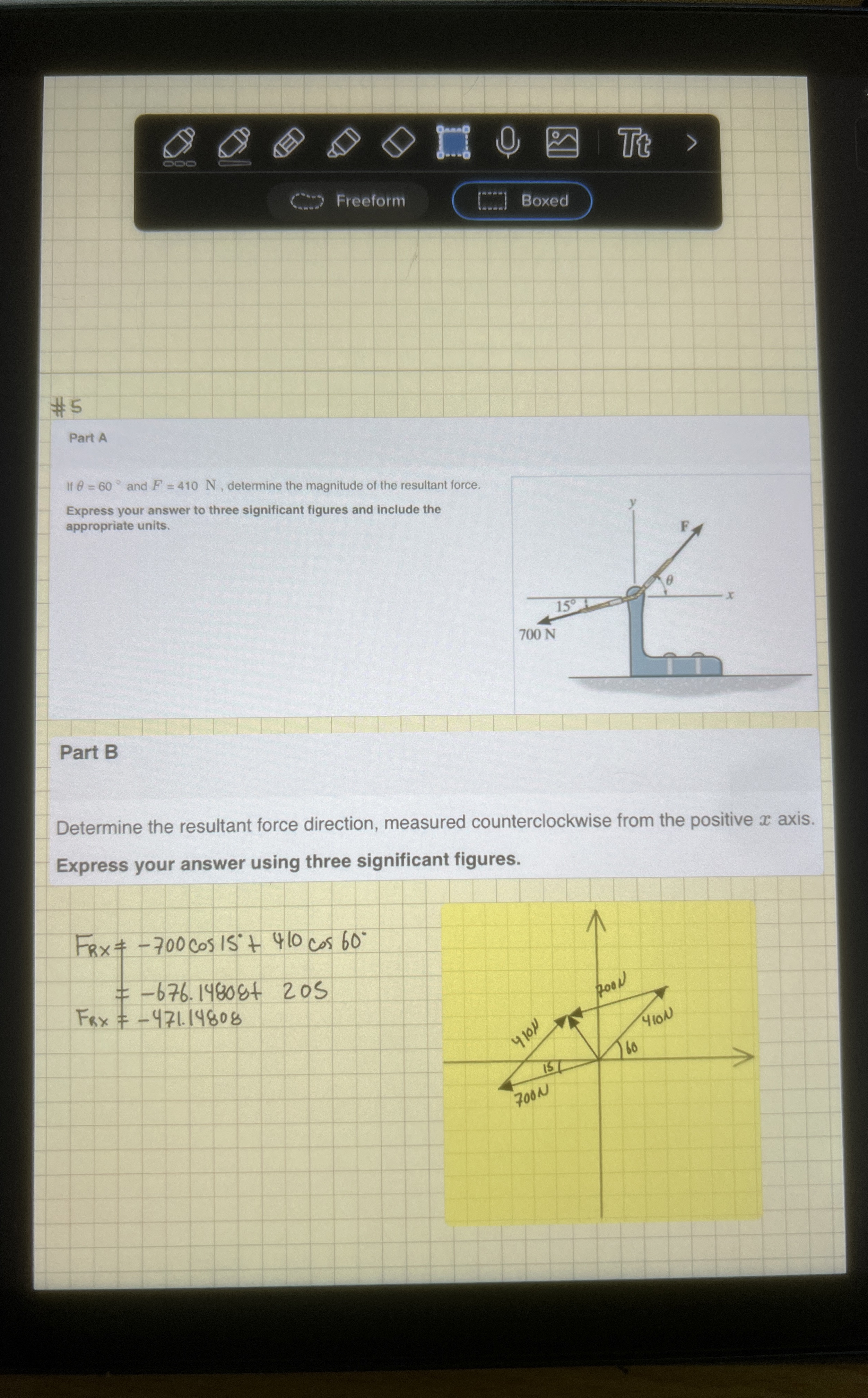 Part A If = 6 0 and F = 4 1 0 N , determine the