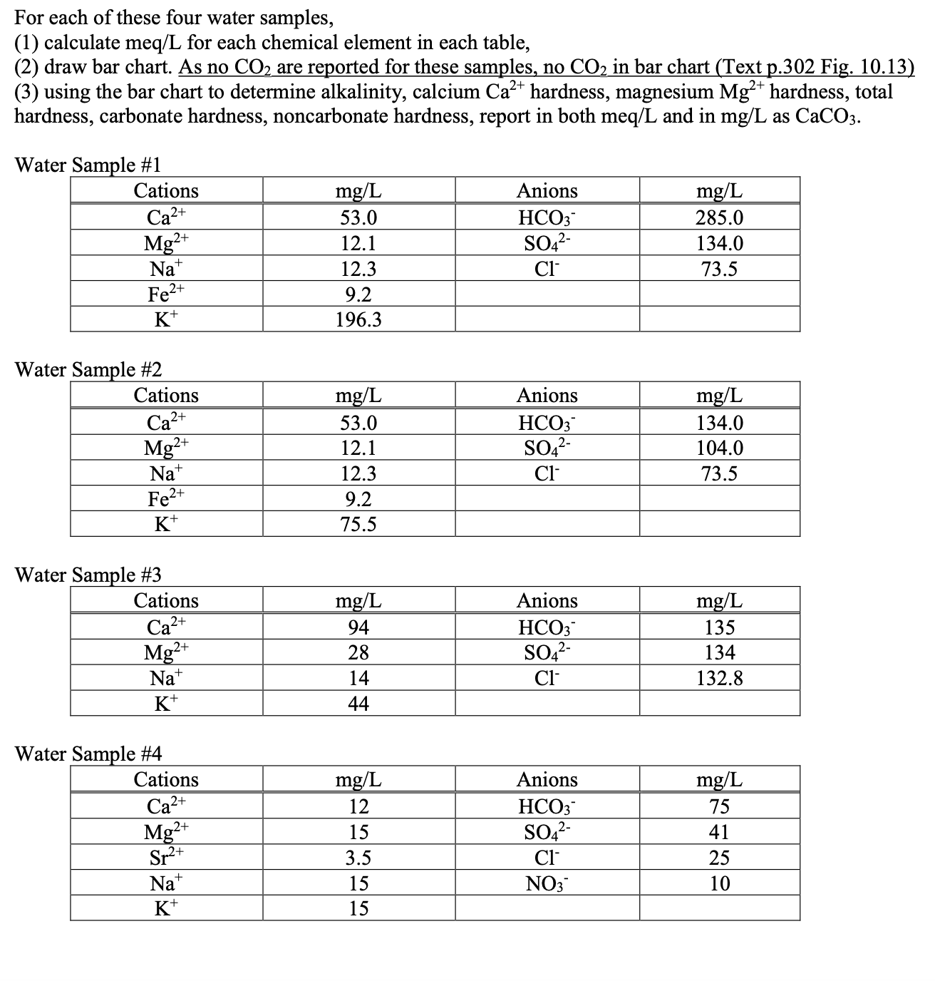 PLEASE DO WATER SAMPLES # 3 AND # 4 . THANK YOU