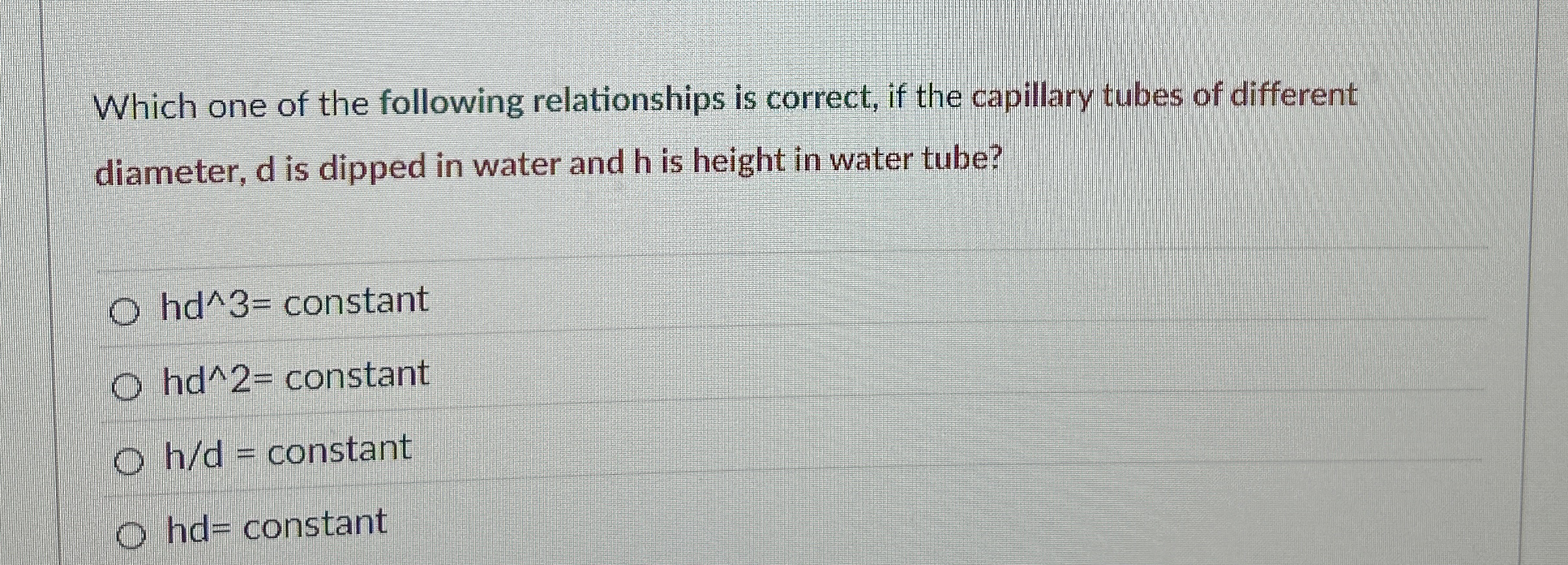 Which one of the following relationships is