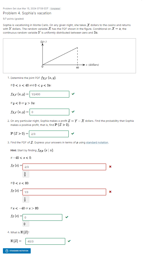 Problem 4 . Sophia's vacation 5 7 2 points (