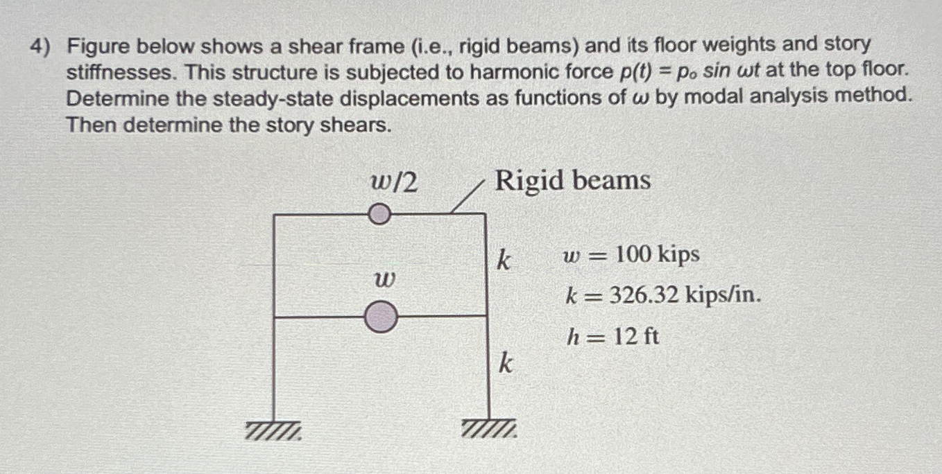 Figure below shows a shear frame ( i . e . ,