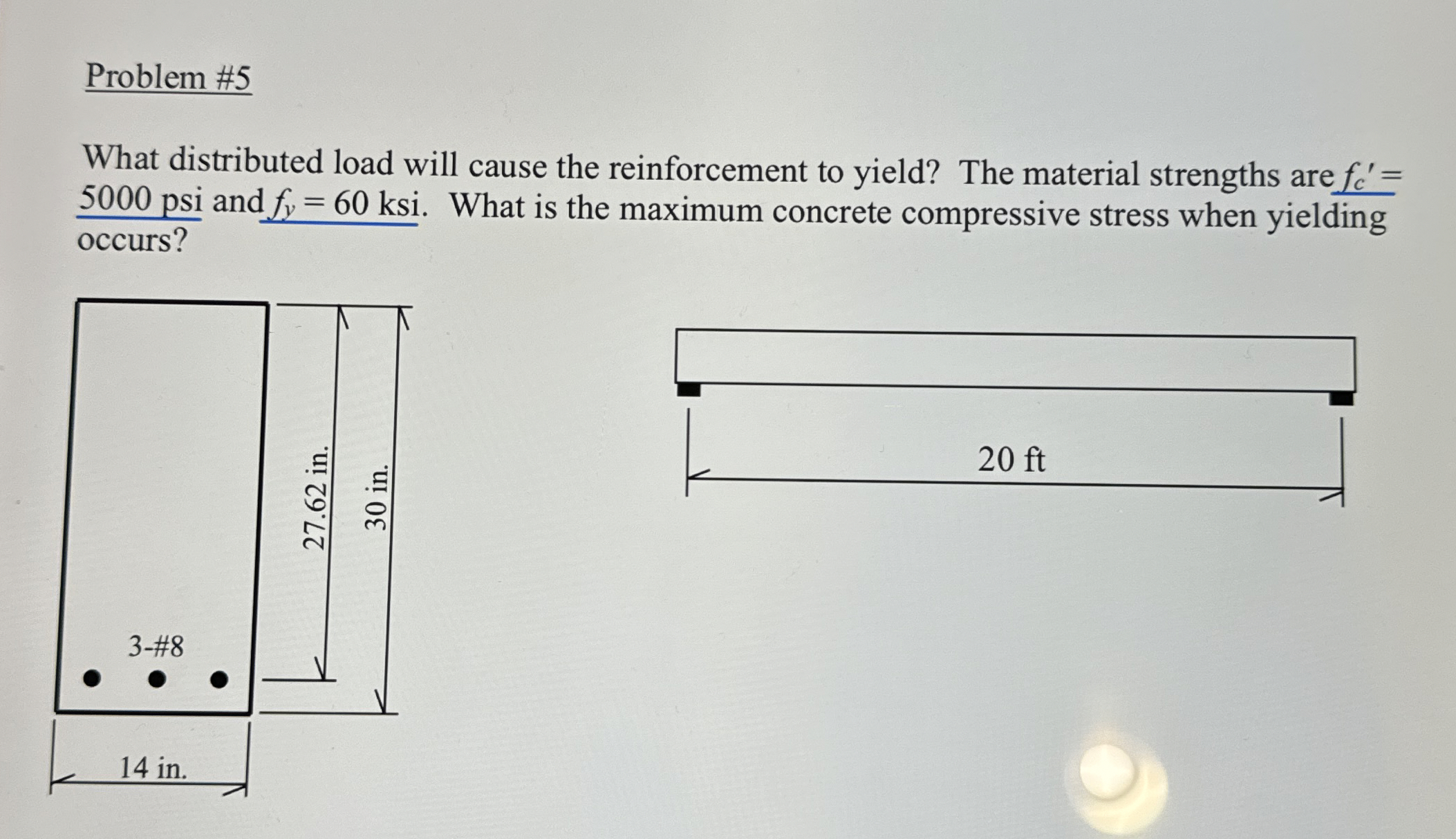 Problem # 5 What distributed load will cause the