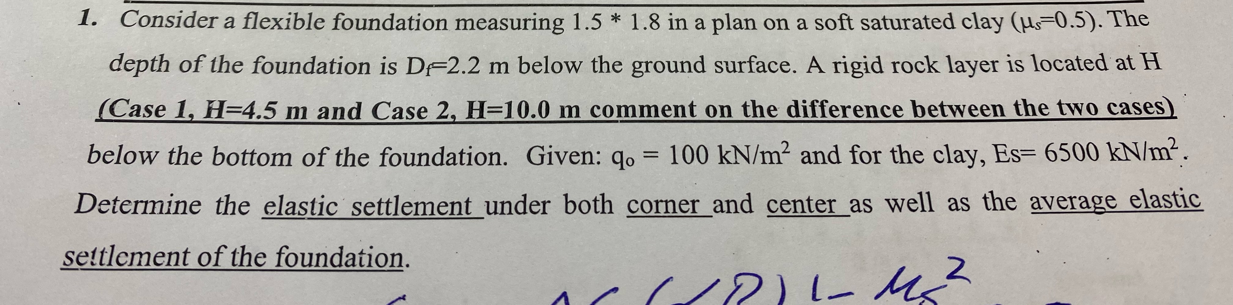Consider a flexible foundation measuring 1 . 5 *