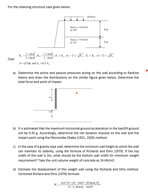 d ) Estimate the displacement of this weight wall