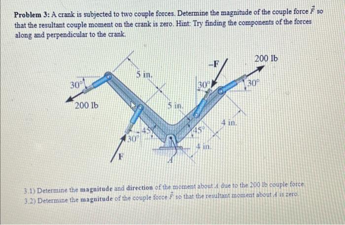 3 . 1 ) Determine the magnitude and direction of