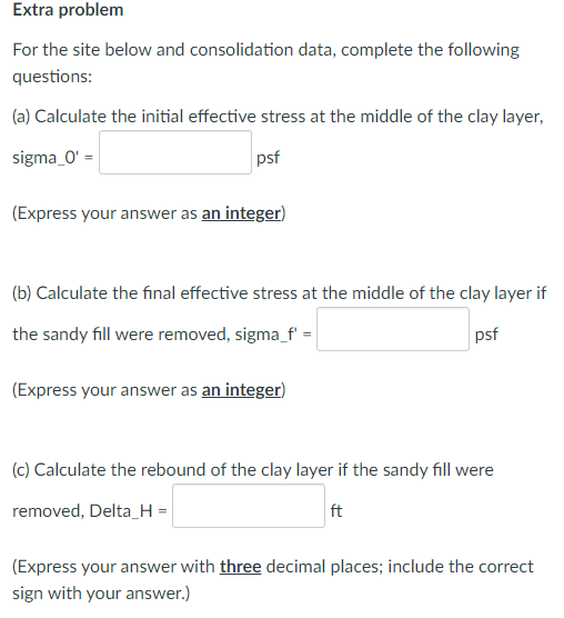 1 0 f t . of sandy fill m = 1 0 0 pcfExtra