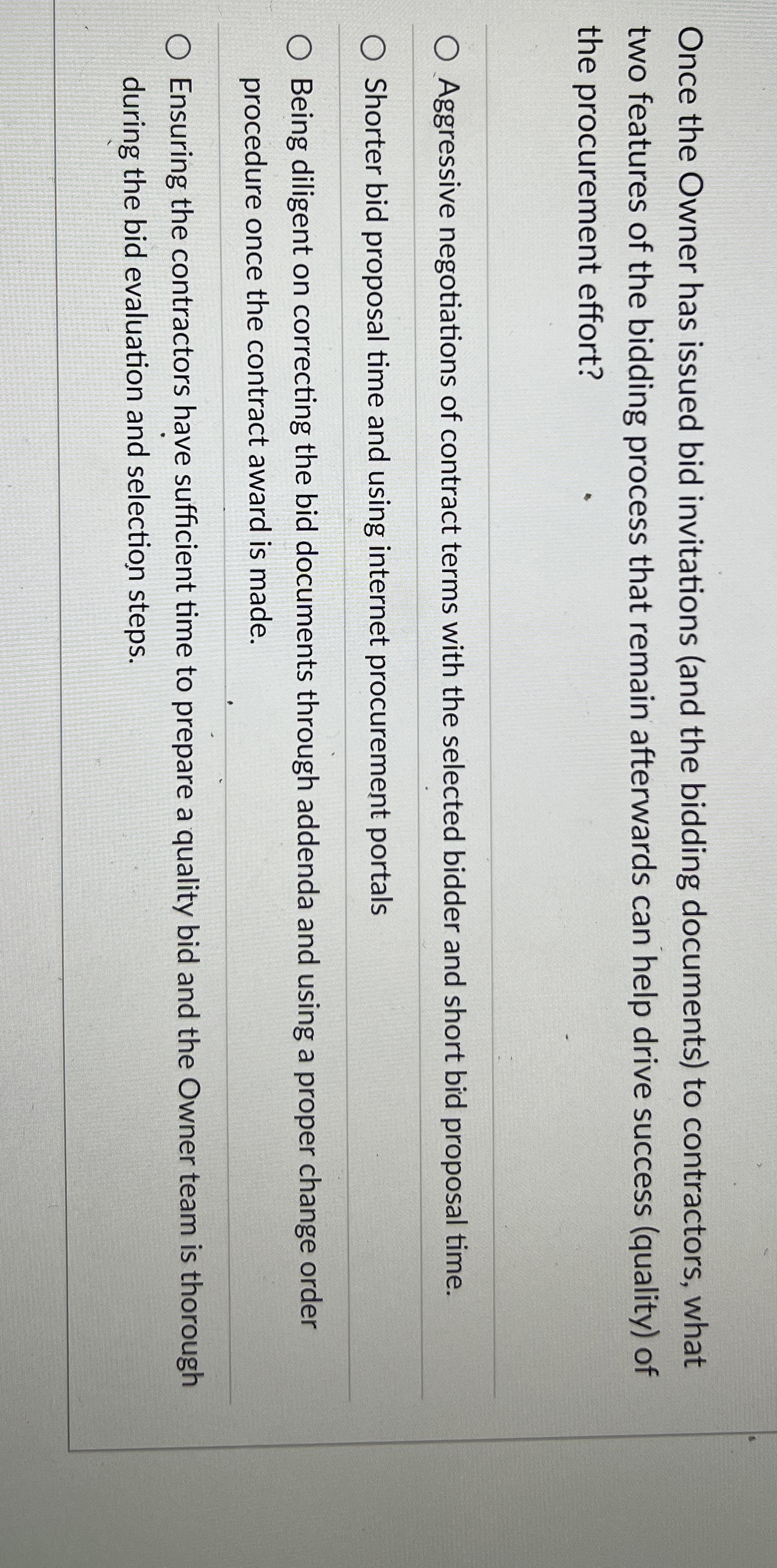 Once the Owner has issued bid invitations ( and