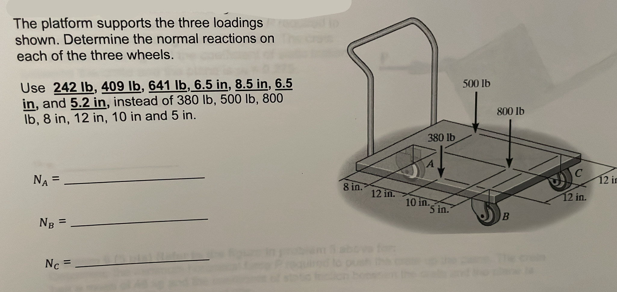 The platform supports the three loadings shown.