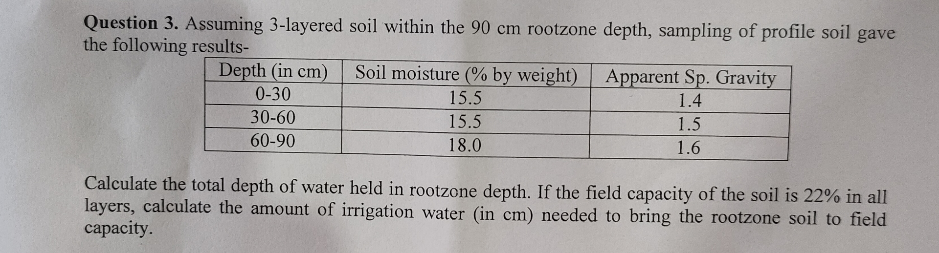Question 3 . Assuming 3 - layered soil within the