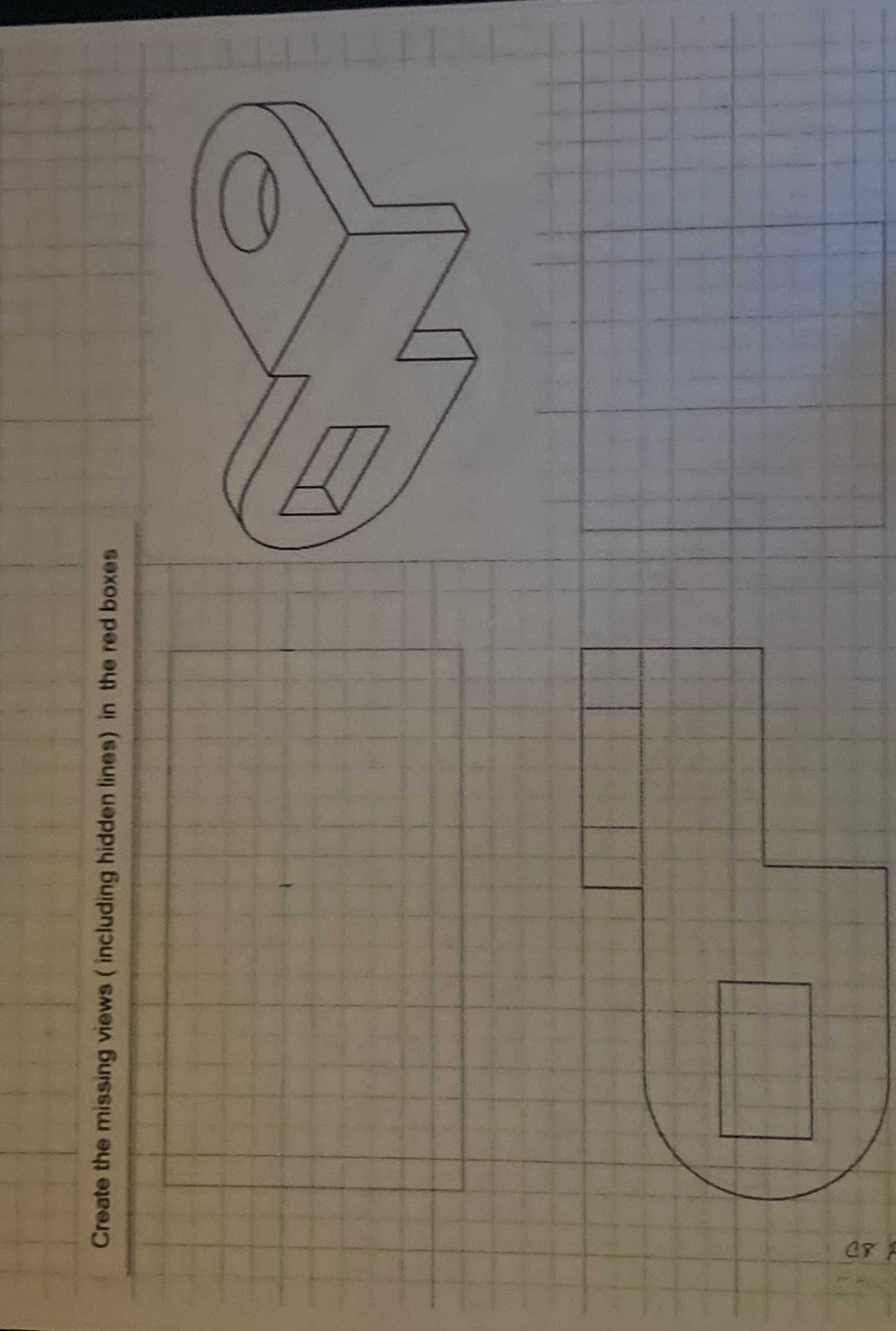 Create the missing views ( including hidden lines