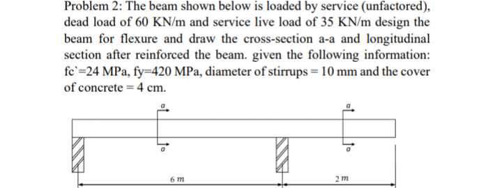 Problem 2 : The beam shown below is loaded by