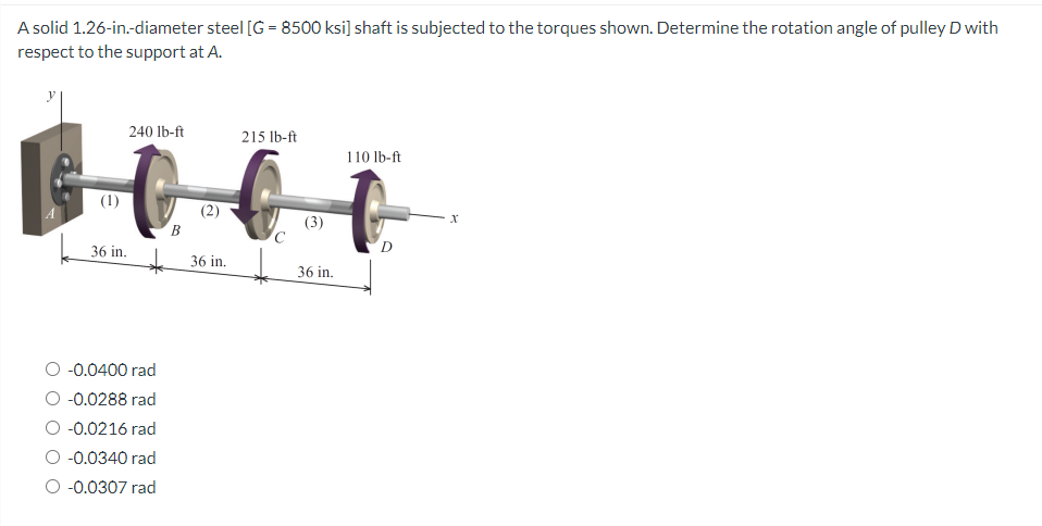 A solid 1 . 2 6 - in . - diameter steel [ G = 8 5