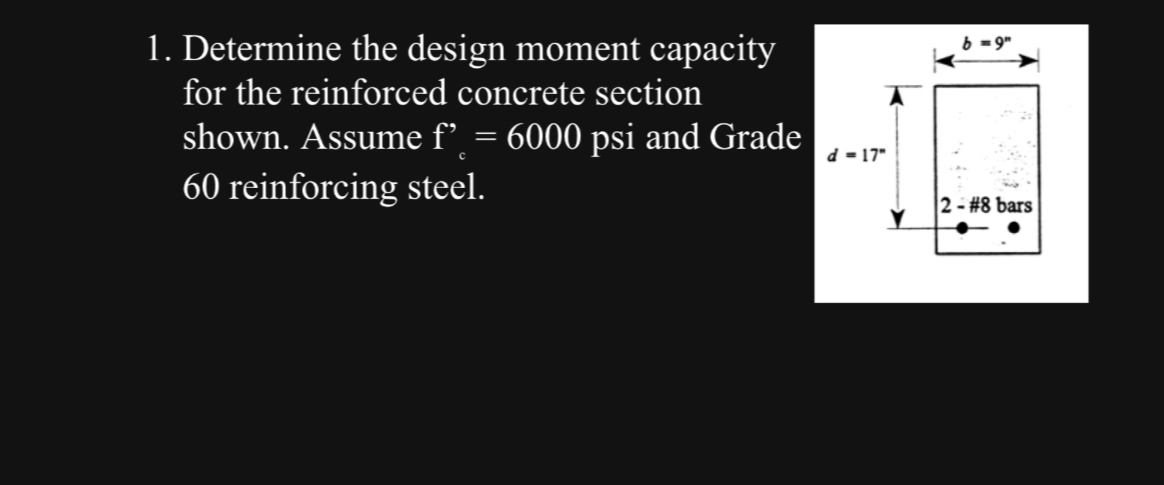 Determine the design moment capacity for the