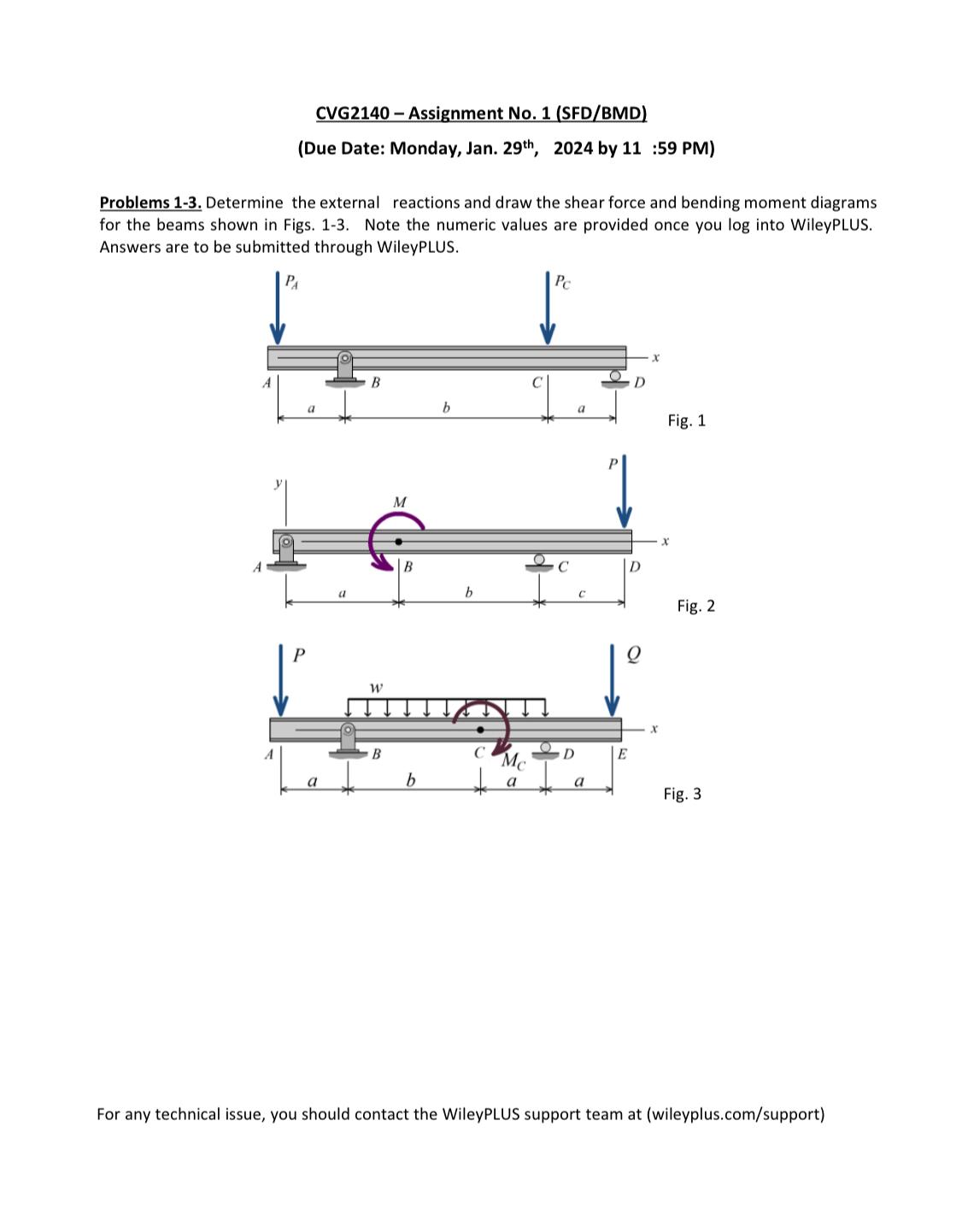 CVG 2 1 4 0 - Assignment No . 1 ( SFD / BMD ) (
