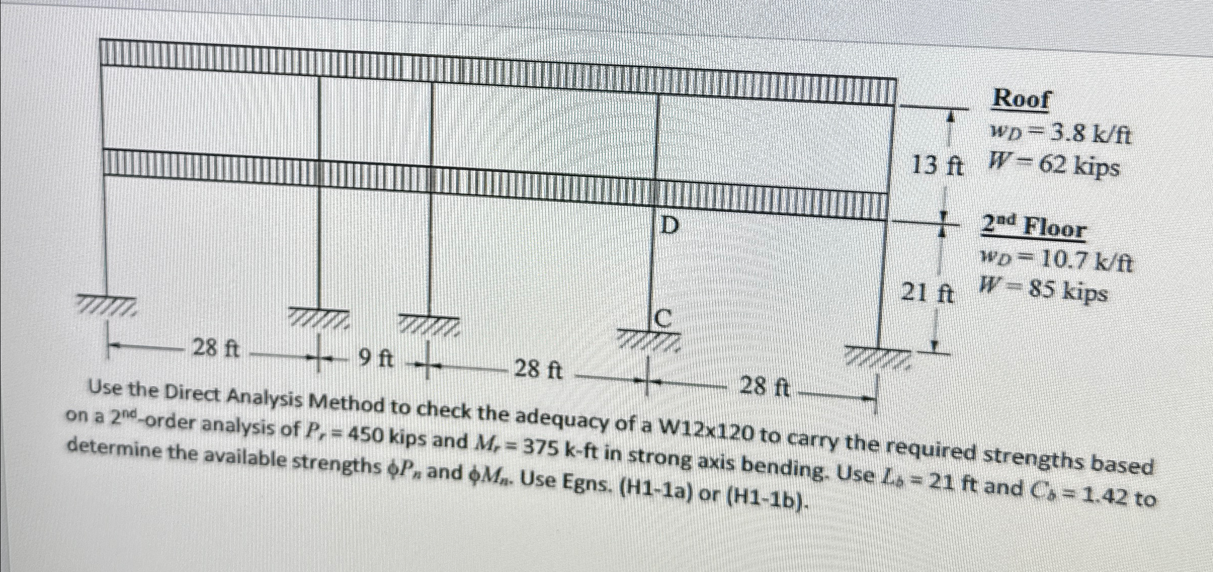 Use the Direct Analysis Method to check the