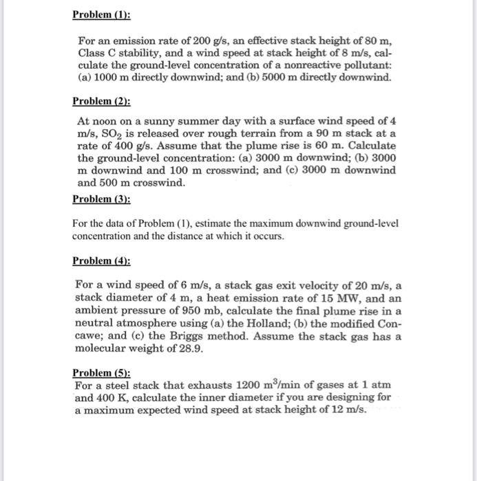 For an emission rate of 2 0 0 g / s , an effec ve