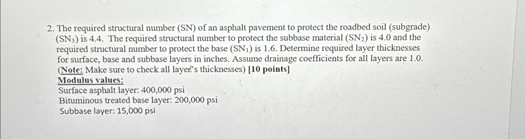 The required structural number ( S N ) of an